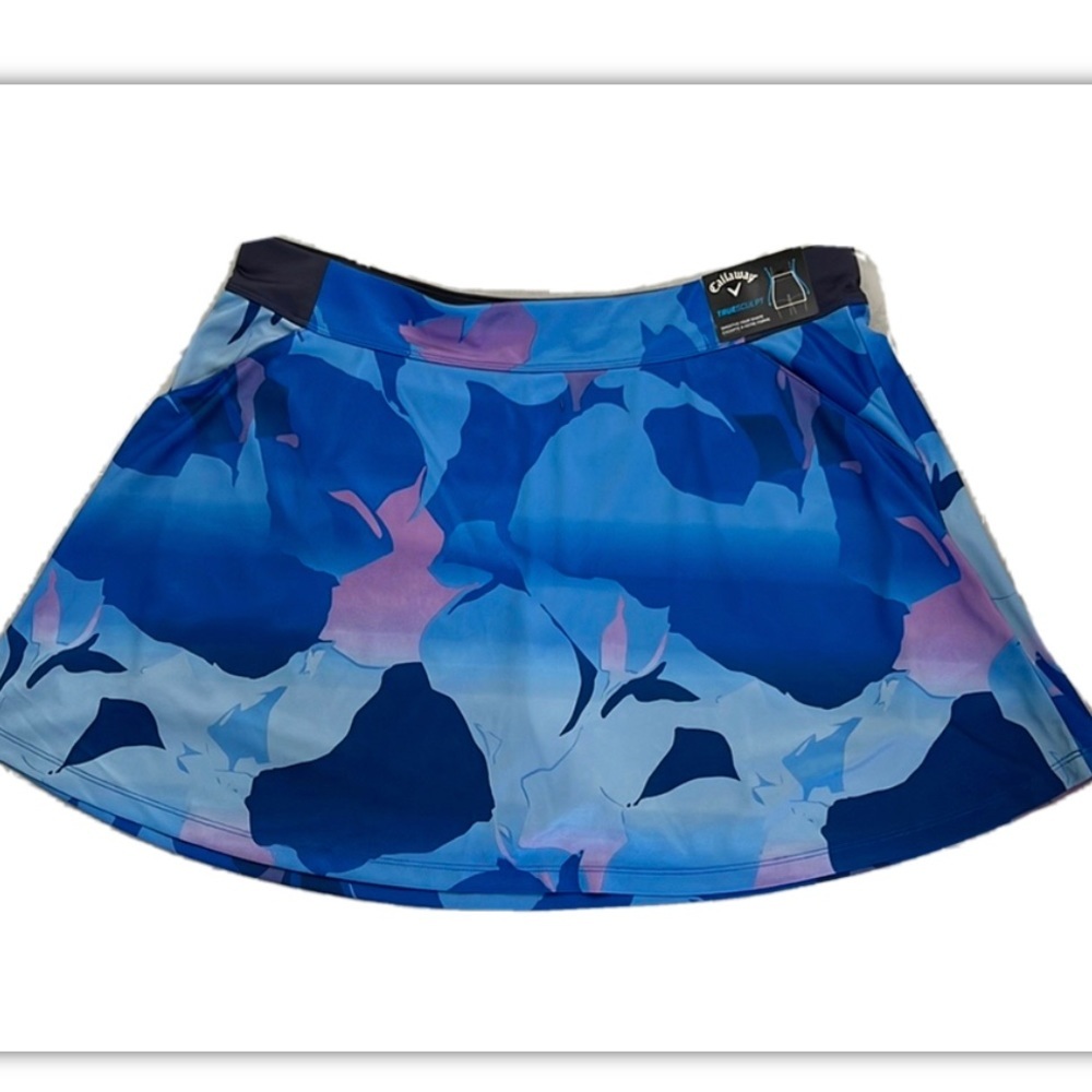 NWT Callaway Truesculpt Women’s Floral abstract Skort Blue Size XL Opti-Dri